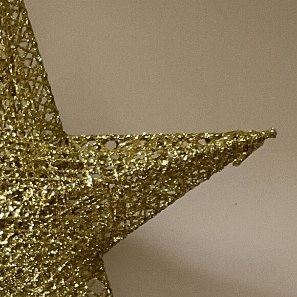CHRISTMAS TREE TOPPER GLITTERED GOLD STAR (10'') - Picture 5 of 10